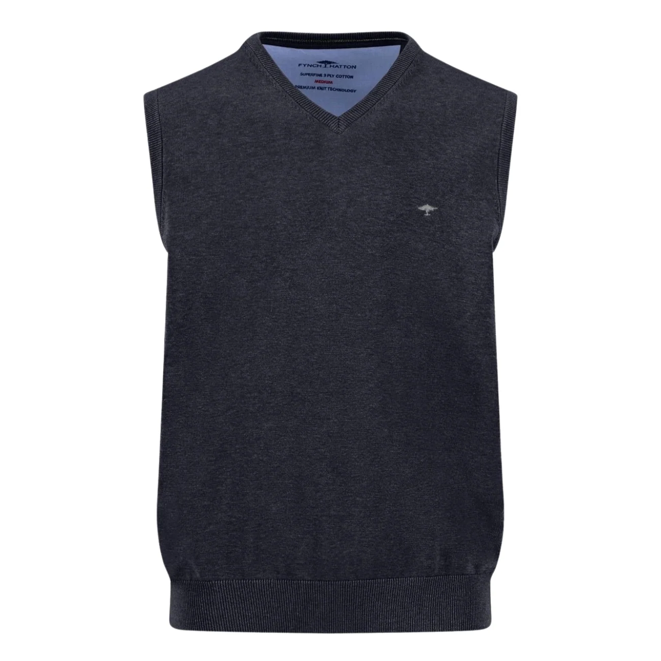 Fynch Hatton Slipover Superfine Vest Sweater - Navy - M