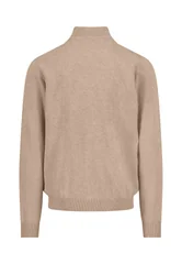 Fynch Hatton Fine Knit Cotton 1/4 Zip Sweater - Beige - S