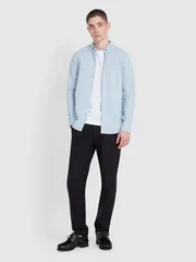 Farah Steen Slim Fit Brushed Organic Cotton Shirt - Blue - L