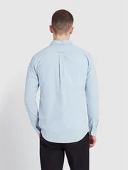 Farah Steen Slim Fit Brushed Organic Cotton Shirt - Blue - L