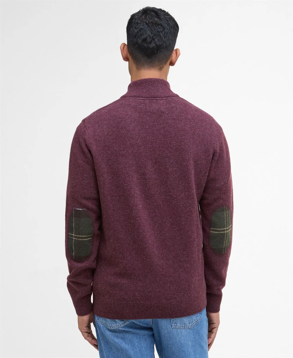 Barbour Holden Half Zip Knitted Jumper - Wine - 2XL
