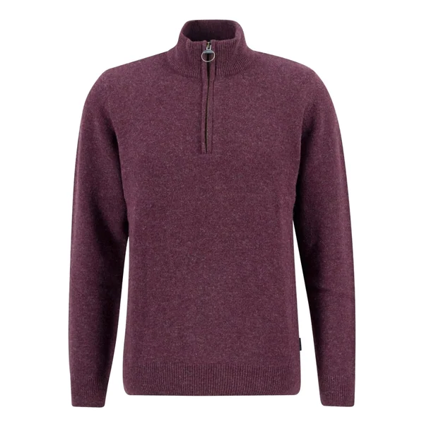 Barbour Holden Half Zip Knitted Jumper - Wine - 2XL