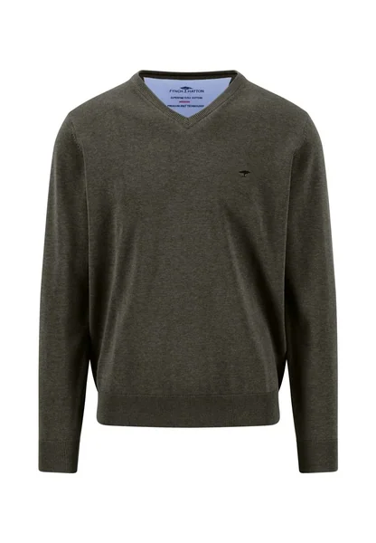 Fynch Hatton V-Neck Superfine Sweater - Green - M