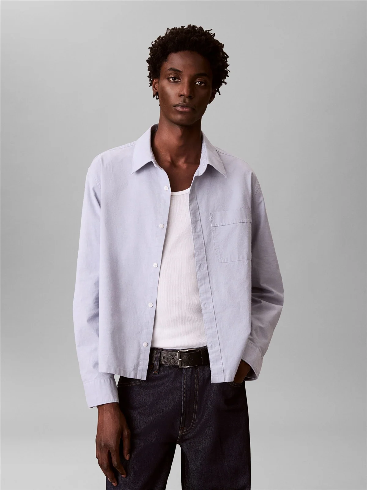 Calvin Klein Jeans Oxford Cropped Shirt - S