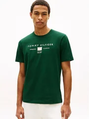 Tommy Hilfiger Brand Love Mono Logo T-shirt - Bottle Green - L