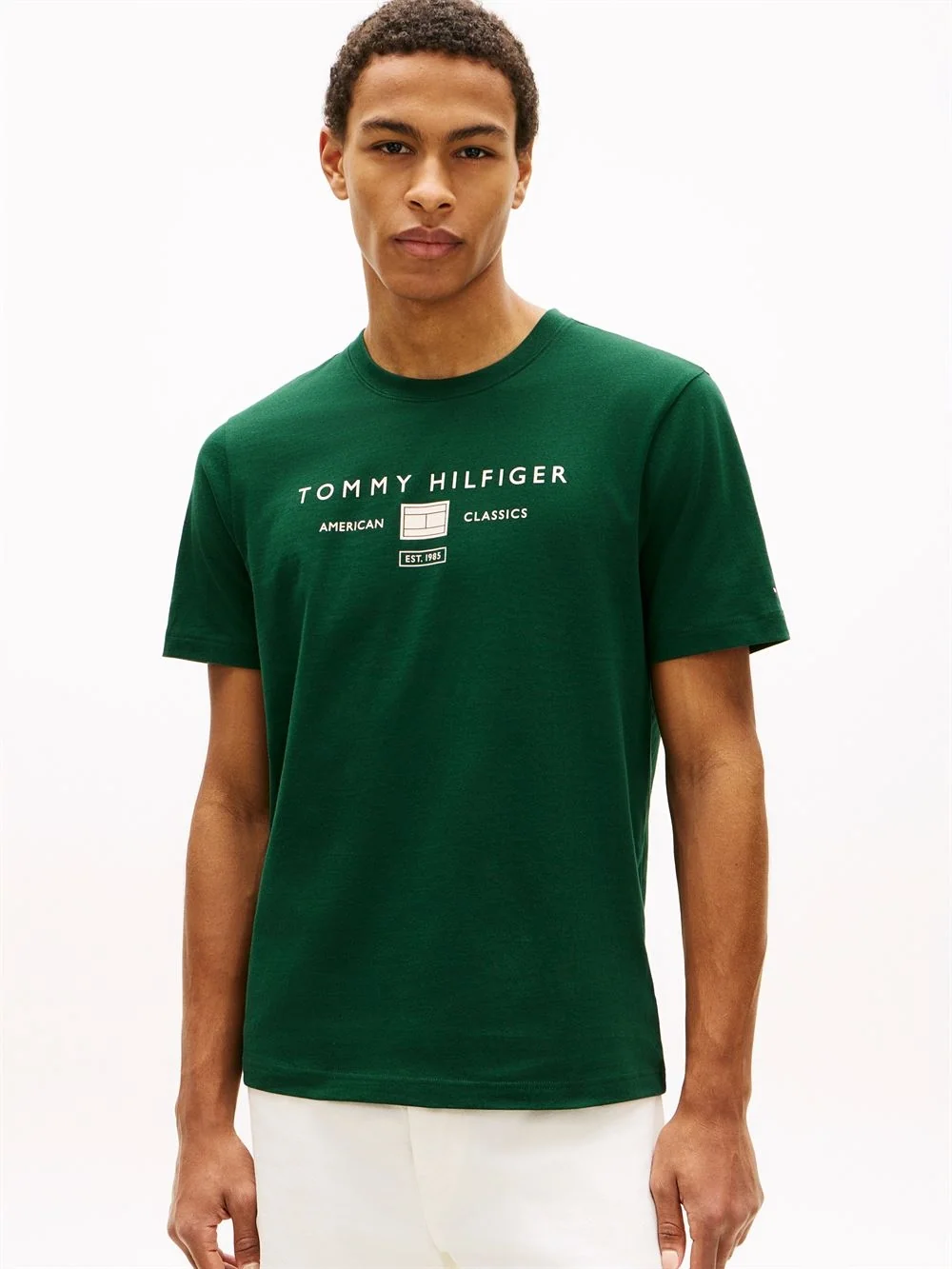 Tommy Hilfiger Brand Love Mono Logo T-shirt - Bottle Green - L