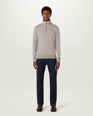 Belstaff Kilmington Quarter Zip Jumper - Pumice Grey - M