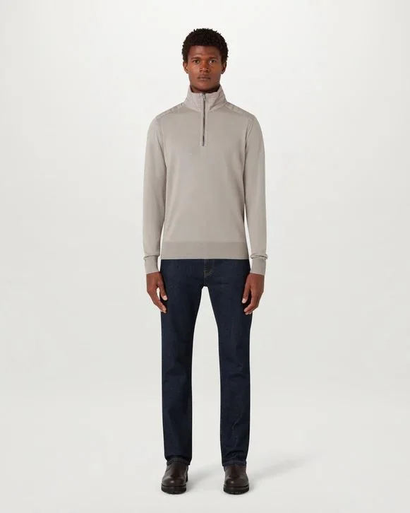 Belstaff Kilmington Quarter Zip Jumper - Pumice Grey - M