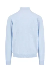 Fynch Hatton Fine Knit Cotton 1/4 Zip Sweater - Breeze Blue - 2XL
