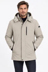 Bugatti Mens Full Zip Hooded Jacket - Beige - 44R