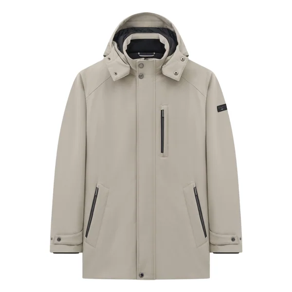 Bugatti Mens Full Zip Hooded Jacket - Beige - 44R