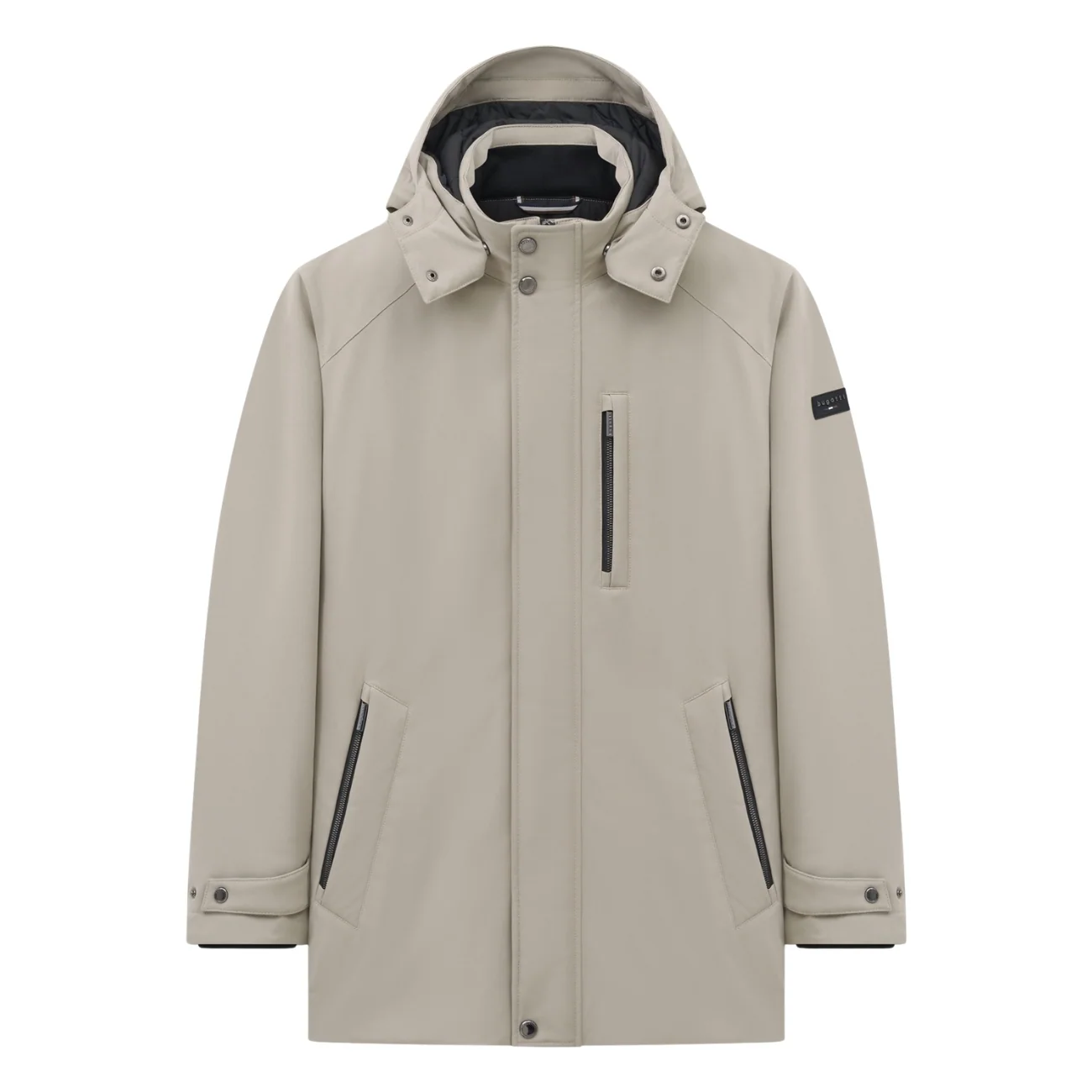 Bugatti Mens Full Zip Hooded Jacket - Beige - 44R