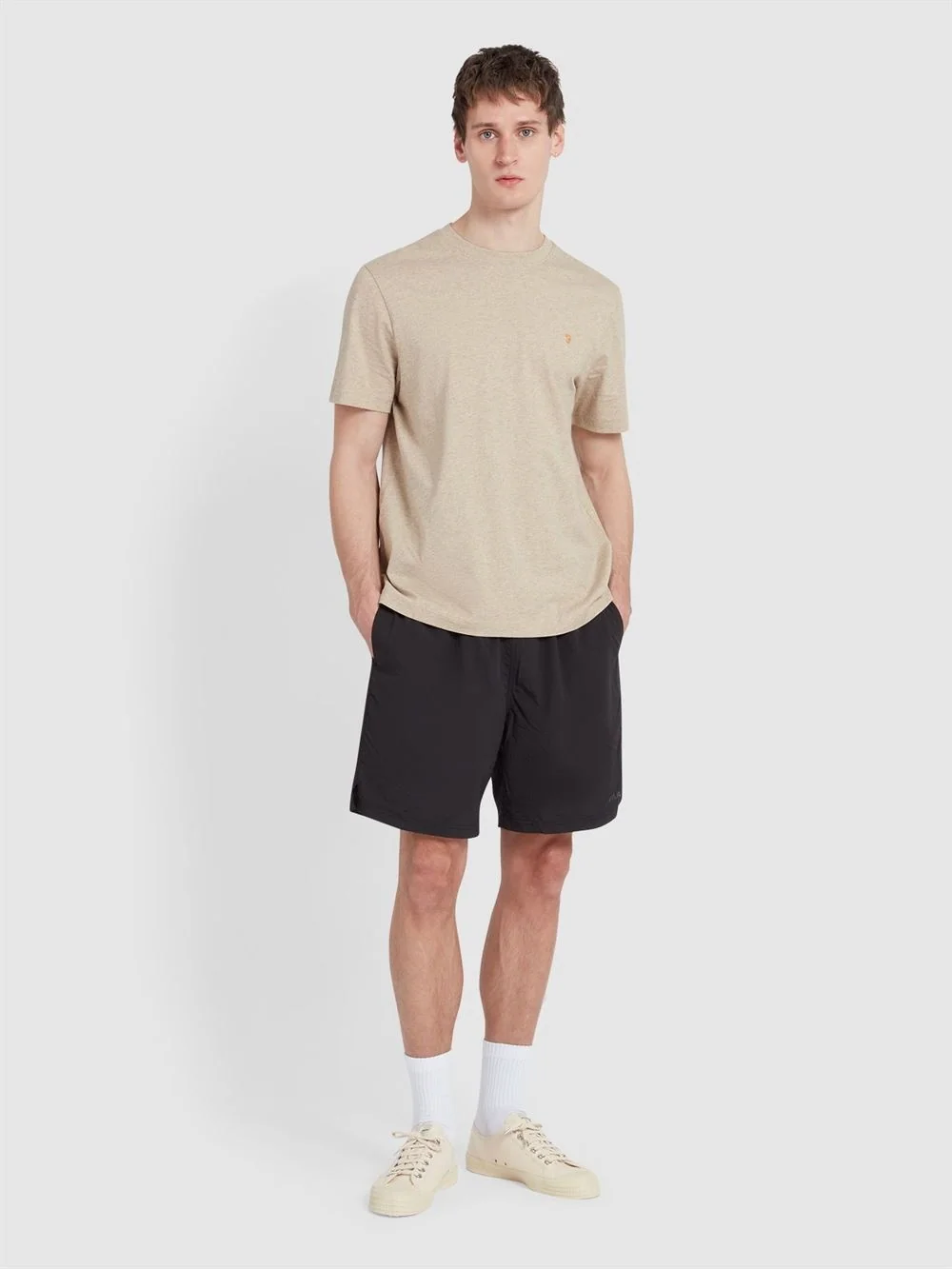 Farah Danny Organic Cotton Regular Fit T-shirt - Hazelnut Marl - XS
