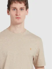 Farah Danny Organic Cotton Regular Fit T-shirt - Hazelnut Marl - XS