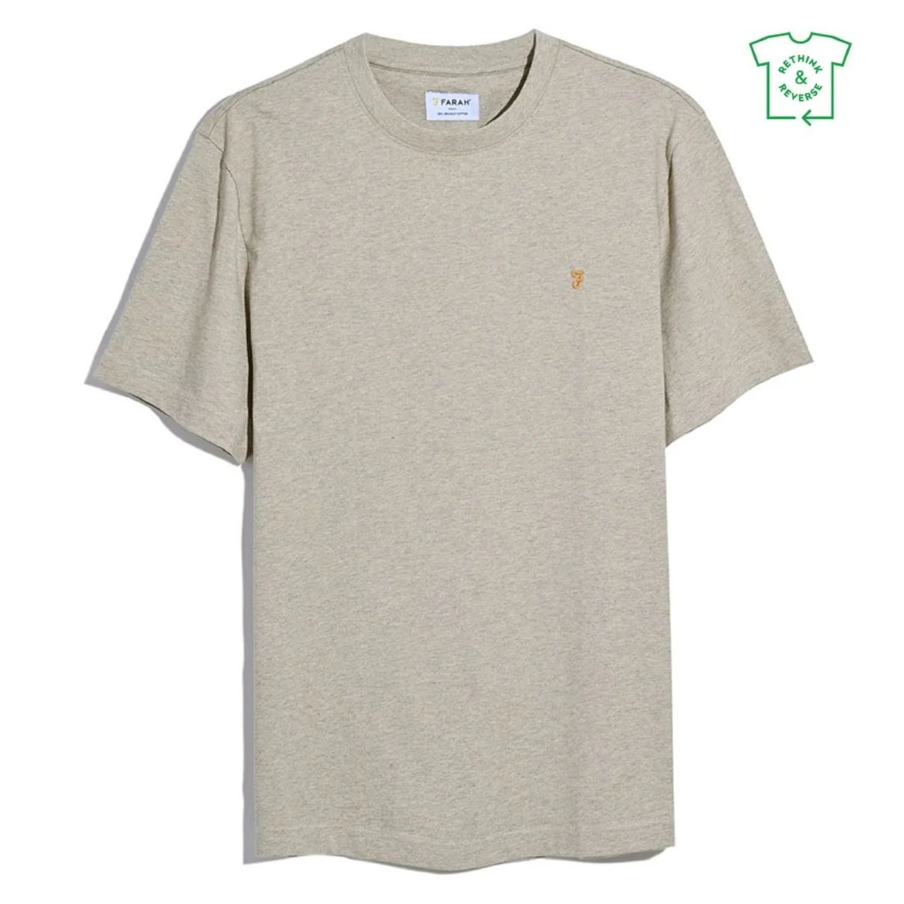 Farah Danny Organic Cotton Regular Fit T-shirt - Hazelnut Marl - XS