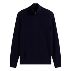 Tommy Hilfiger Pima Half-Zip Jumper With Cashmere - Navy - S