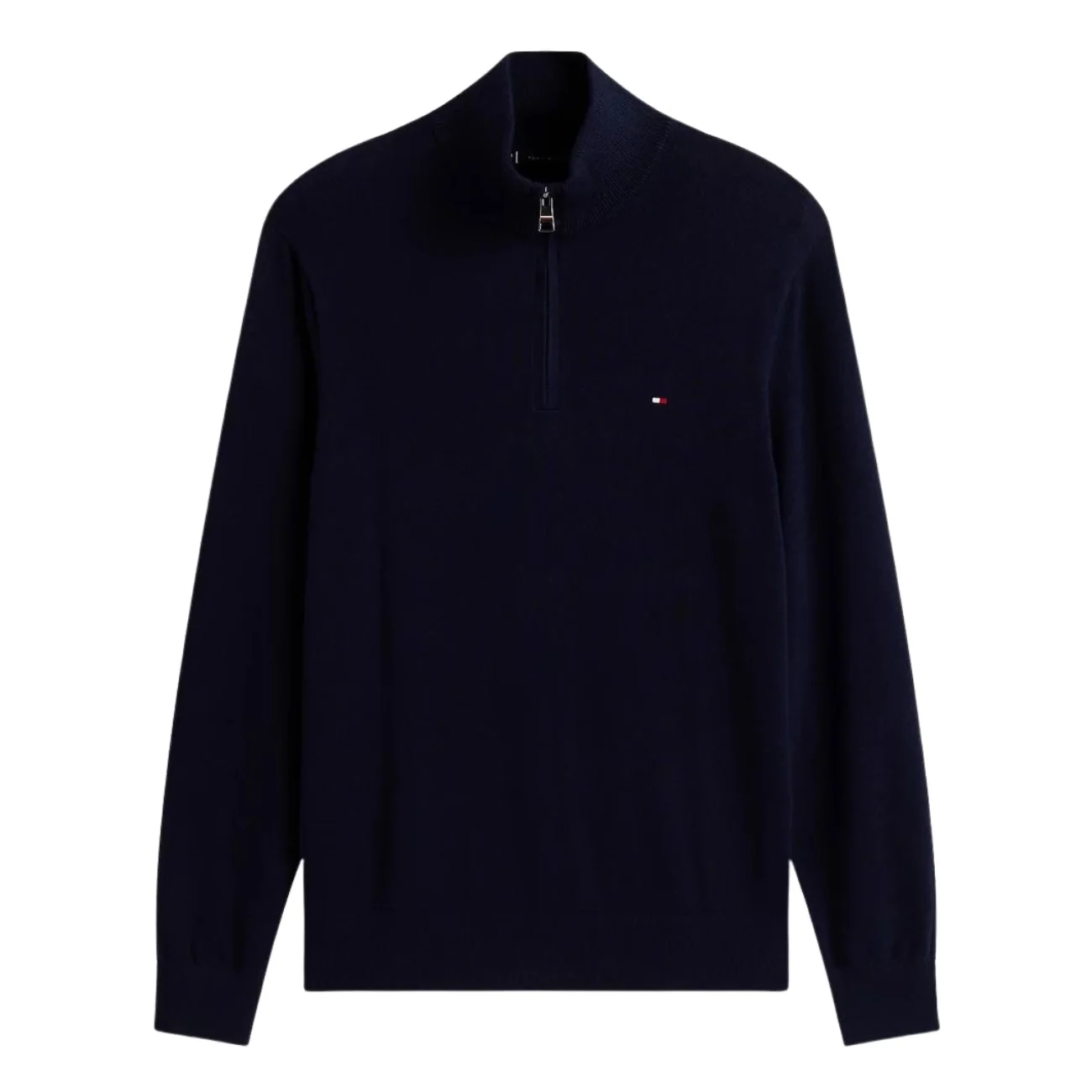 Tommy Hilfiger Pima Half-Zip Jumper With Cashmere - Navy - S