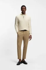 Boss H-Ulicio Cotton Quater Zip Sweater - White - XL