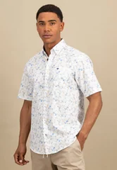 Fynch Hatton Premium Flower Print Shrt Sleeve Shirt - Multi - M