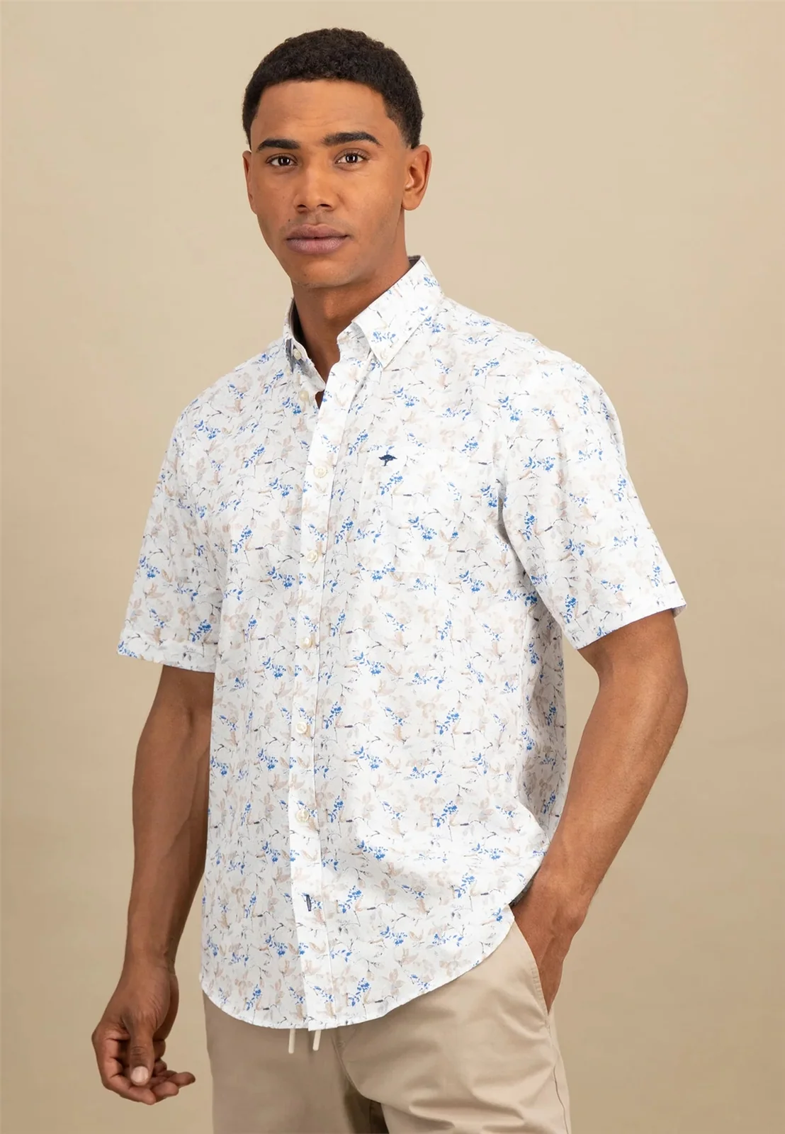 Fynch Hatton Premium Flower Print Shrt Sleeve Shirt - Multi - M