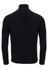6th Sense Aran 1/4 Zip Jumper - Navy - XL