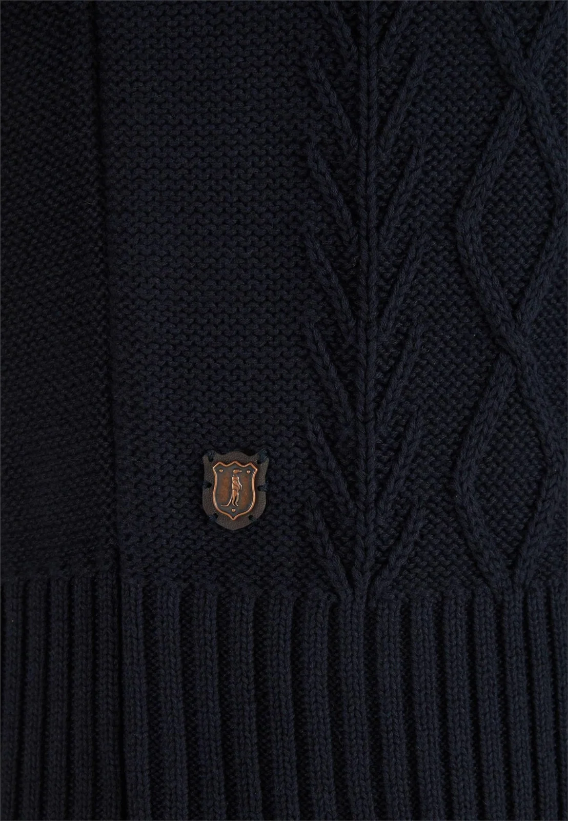 6th Sense Aran 1/4 Zip Jumper - Navy - XL