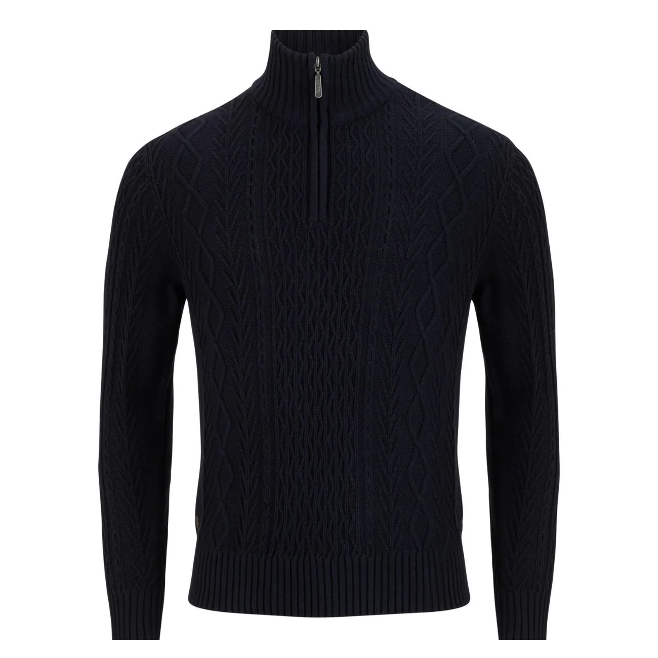 6th Sense Aran 1/4 Zip Jumper - Navy - XL