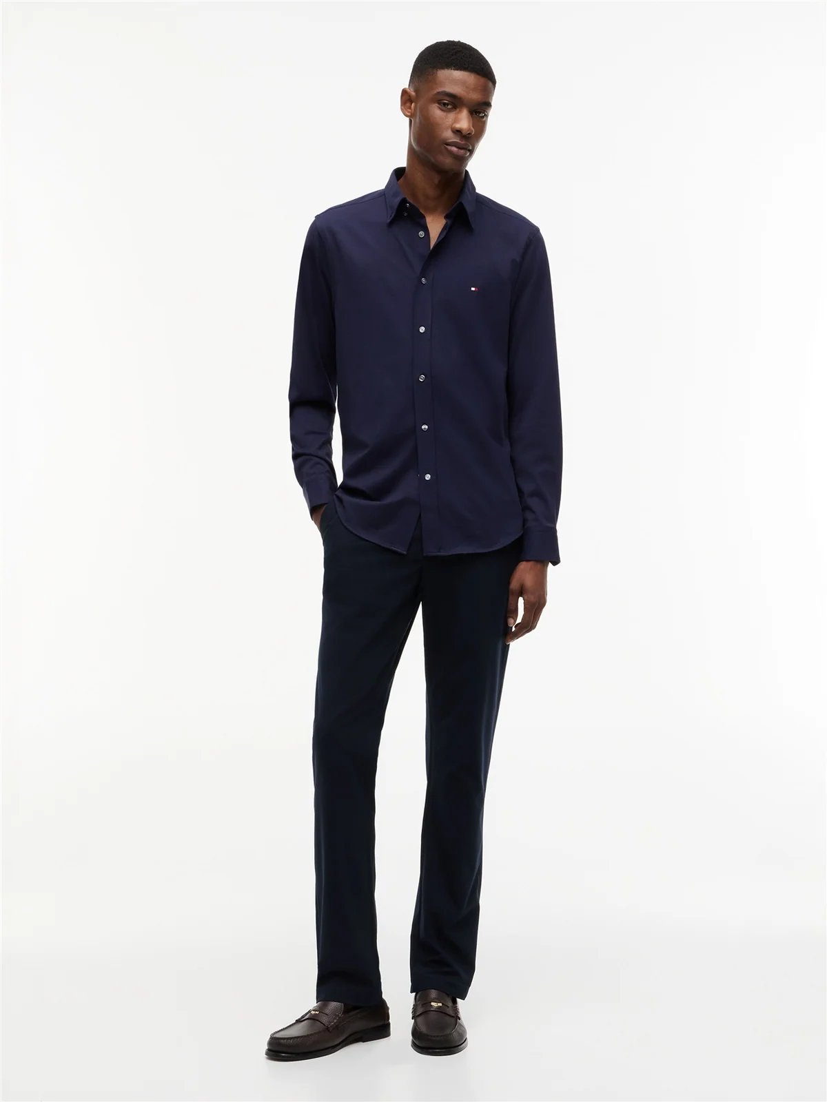 Tommy Hilfiger Performance Slim Fit Shirt - Navy - M