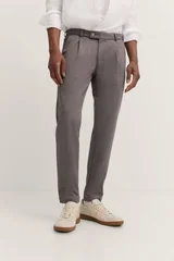 Bugatti Flexcity Pleated Trousers - Brown - 30/32
