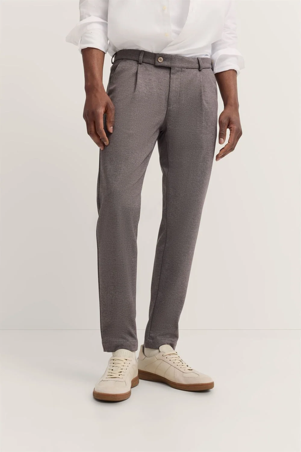 Bugatti Flexcity Pleated Trousers - Brown - 30/32