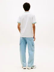 Tommy Jeans Tommy Flag Regular Fit Tipped Polo Shirt - Grey - M