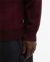 Barbour Mineral Tartan Crew Neck Jumper - Wine - M