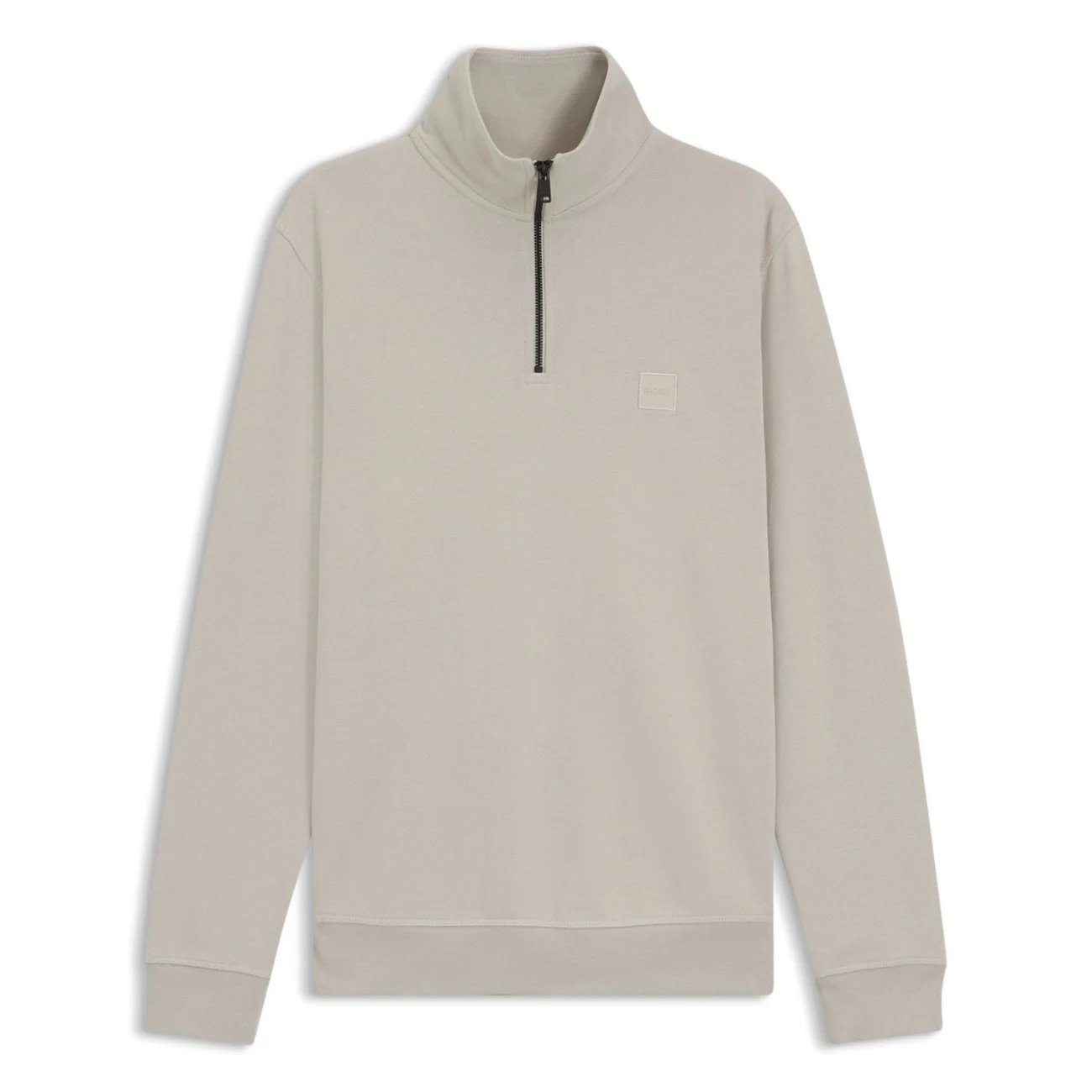 Boss Zetrust Cotton-Terry Half Zip Sweatshirt - Grey - M