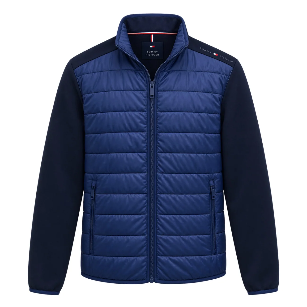 Tommy Hilfiger Mixed Media Color Block Jacket - Navy - XL