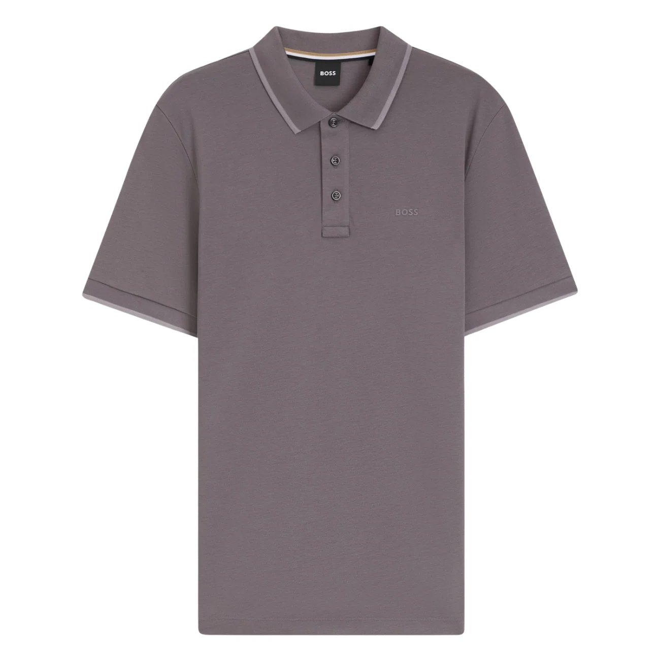 Boss Parlay Contrast Tipped Polo Shirt - Purple - L