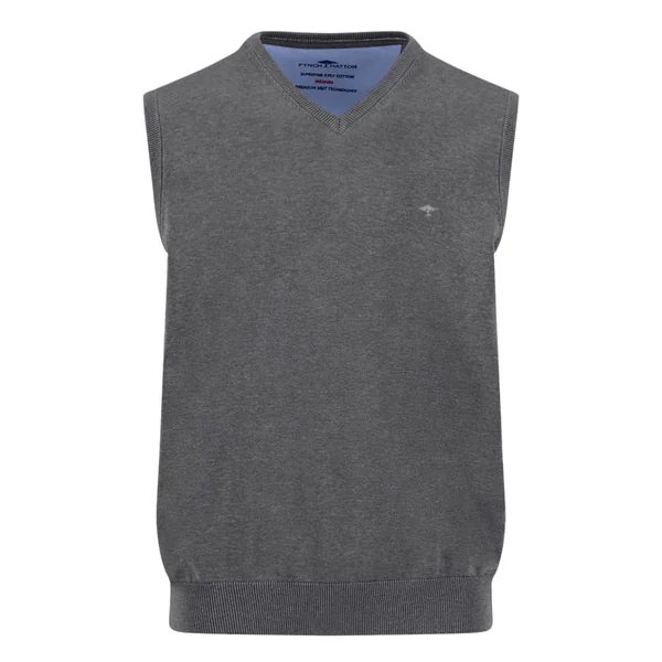 Fynch Hatton Slipover Superfine Sweater - Grey - M