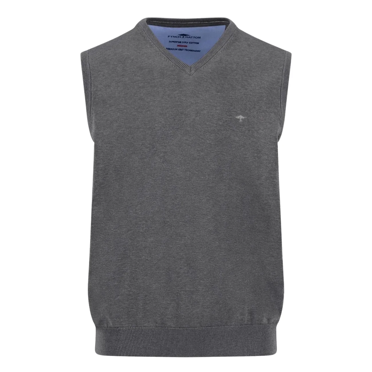 Fynch Hatton Slipover Superfine Sweater - Grey - M