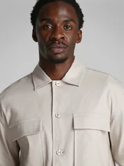 Calvin Klein Linen Lyocell Over Shirt - Grey - S