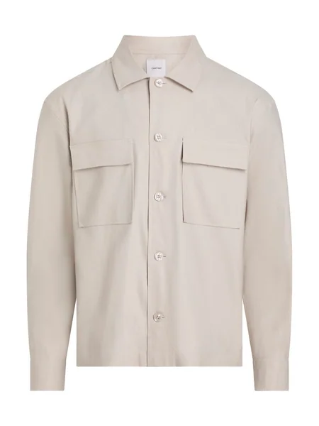 Calvin Klein Linen Lyocell Over Shirt - Grey - S