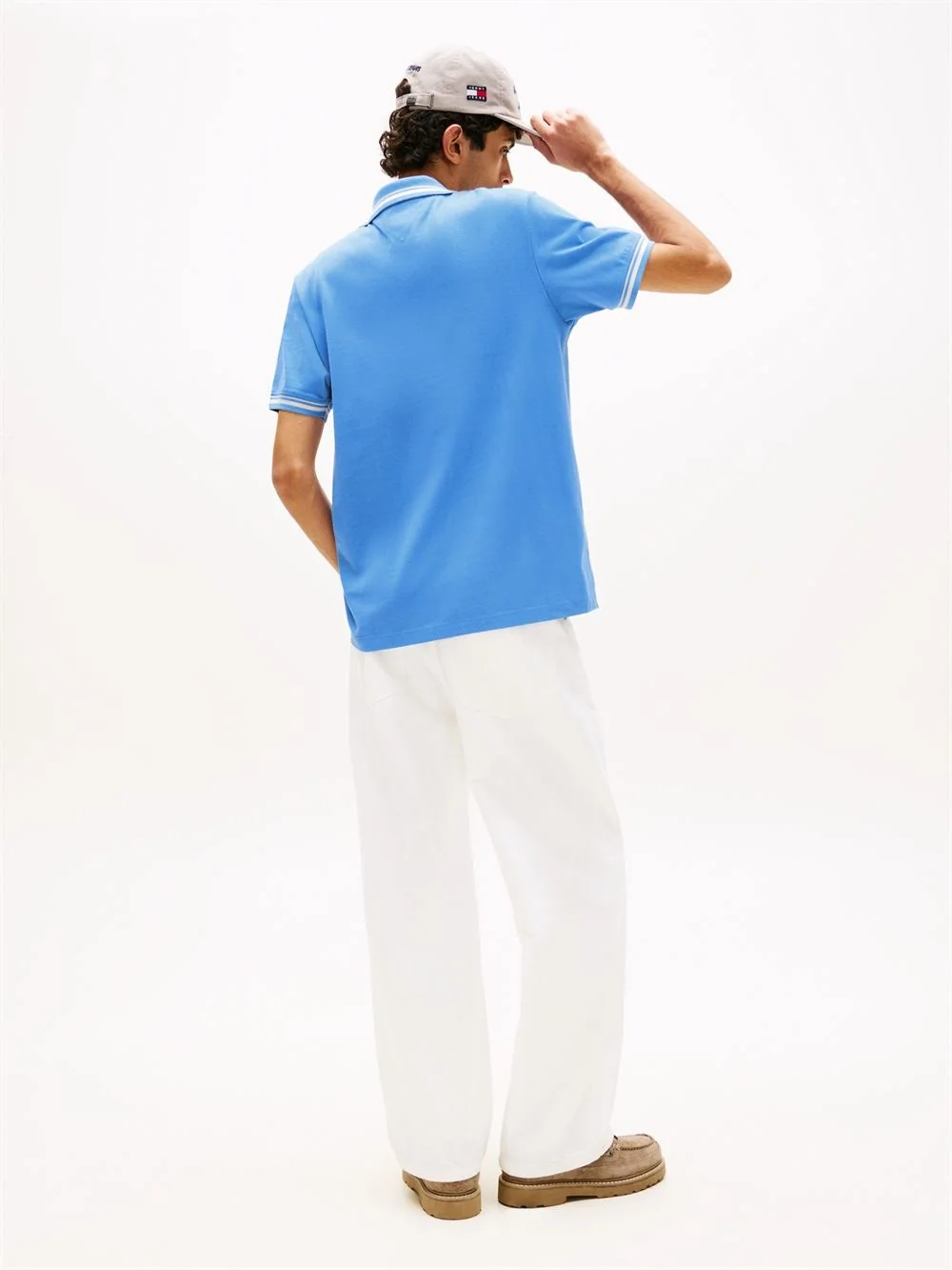 Tommy Jeans Tommy Flag Regular Fit Tipped Polo Shirt - Blue - S