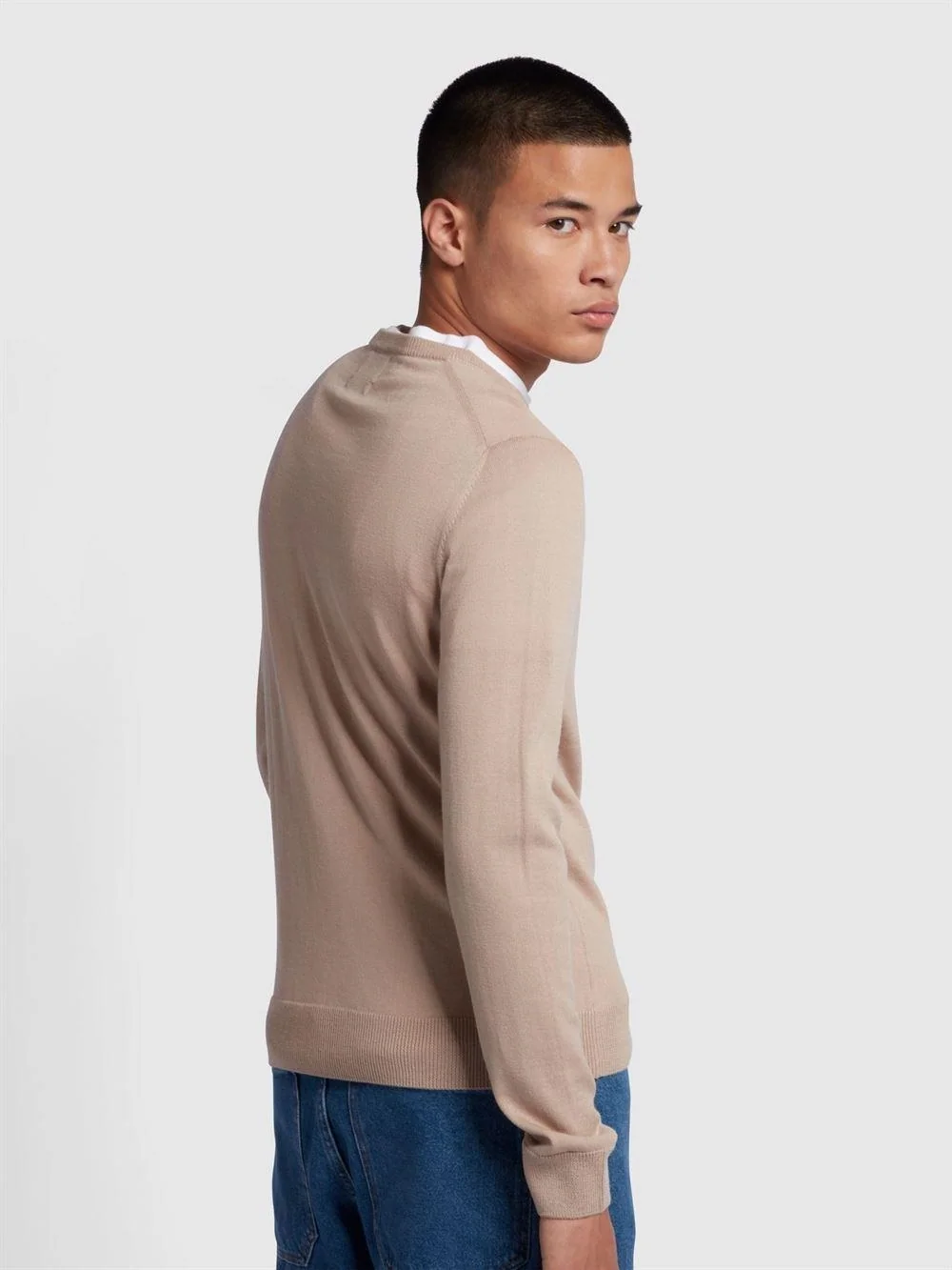Farah Mullen Merino Jumper - Light Beige - XL