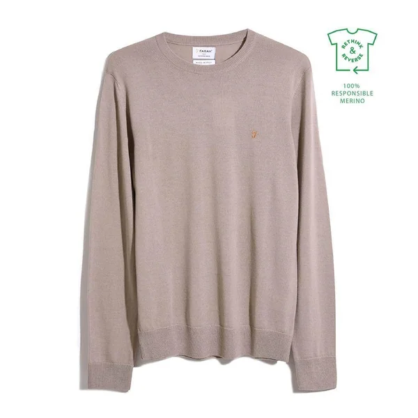Farah Mullen Merino Jumper - Light Beige - XL