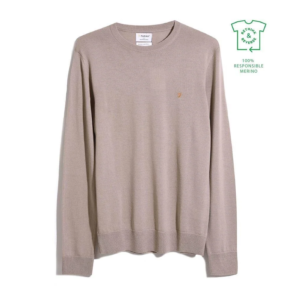Farah Mullen Merino Jumper - Light Beige - XL