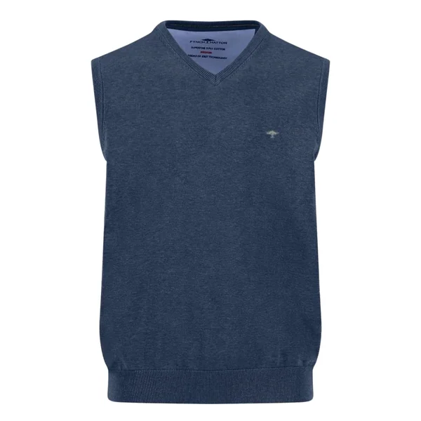 Fynch Hatton Slipover Superfine Sweater - Blue - L