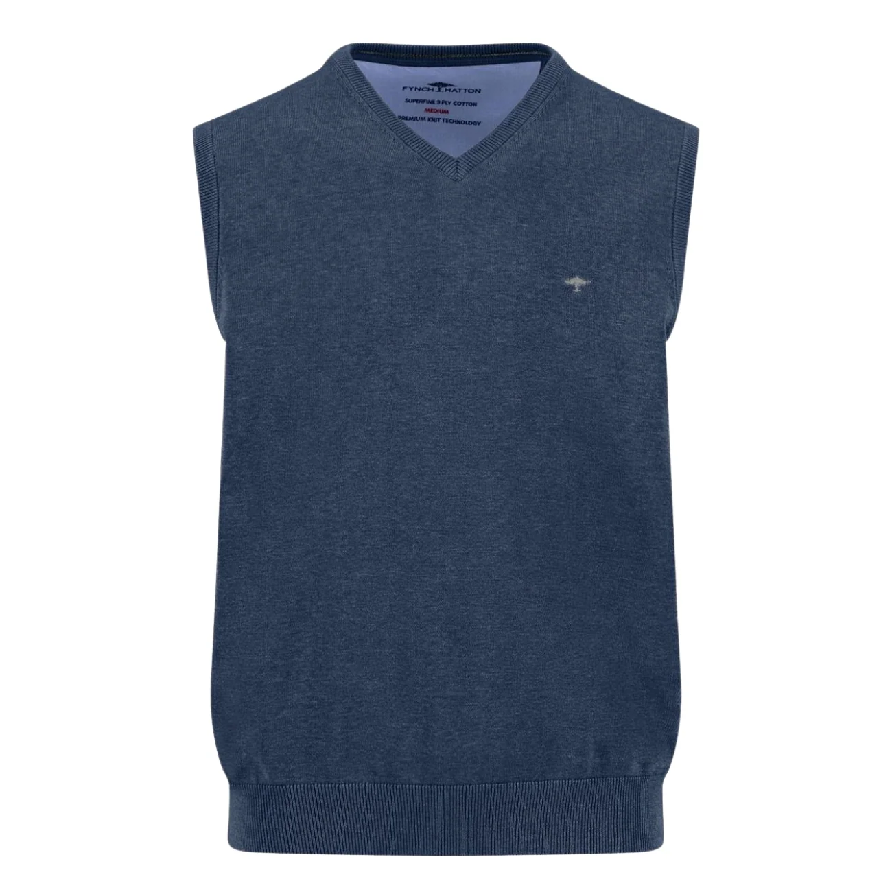 Fynch Hatton Slipover Superfine Sweater - Blue - L