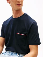 Tommy Hilfiger Global Stripe Pocket Pique Jersey T-Shirt - Navy - L