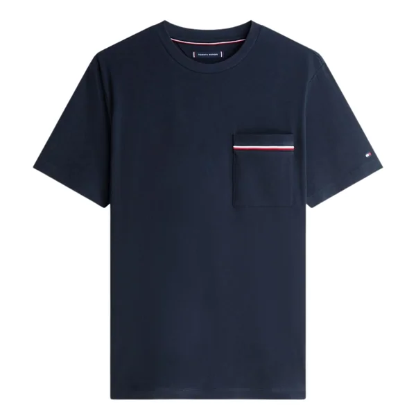 Tommy Hilfiger Global Stripe Pocket Pique Jersey T-Shirt - Navy - L
