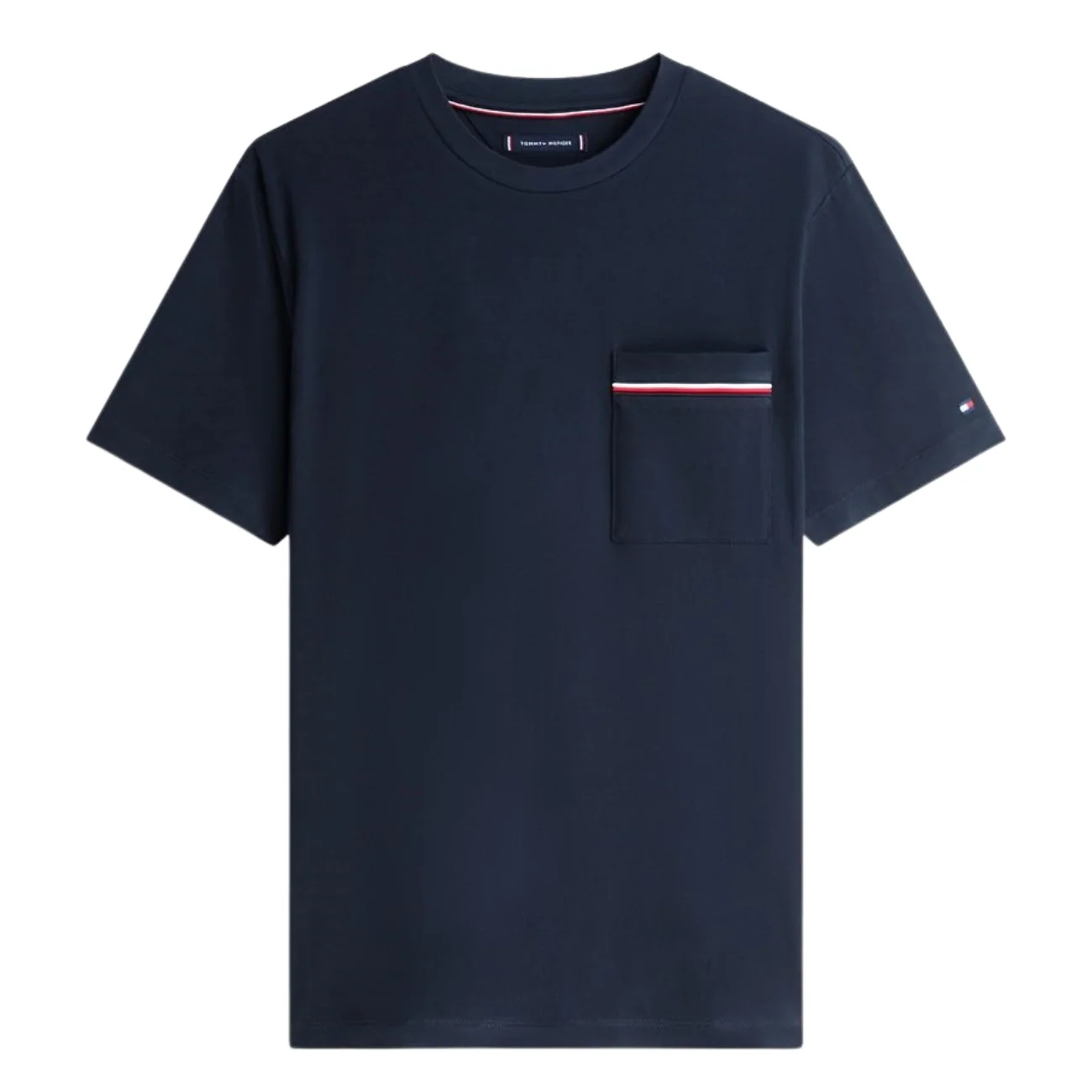 Tommy Hilfiger Global Stripe Pocket Pique Jersey T-Shirt - Navy - L