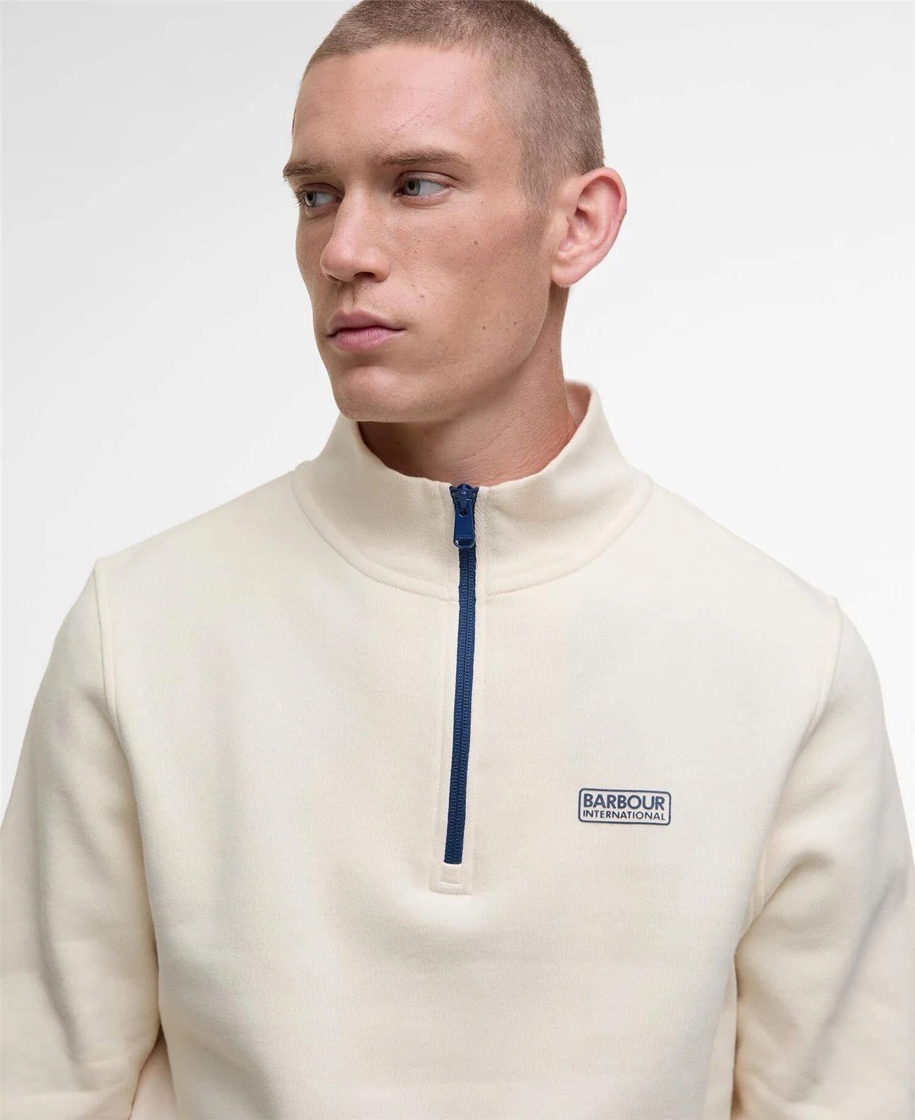 Barbour International Clipper Funnel Neck Sweatshirt - White - XL