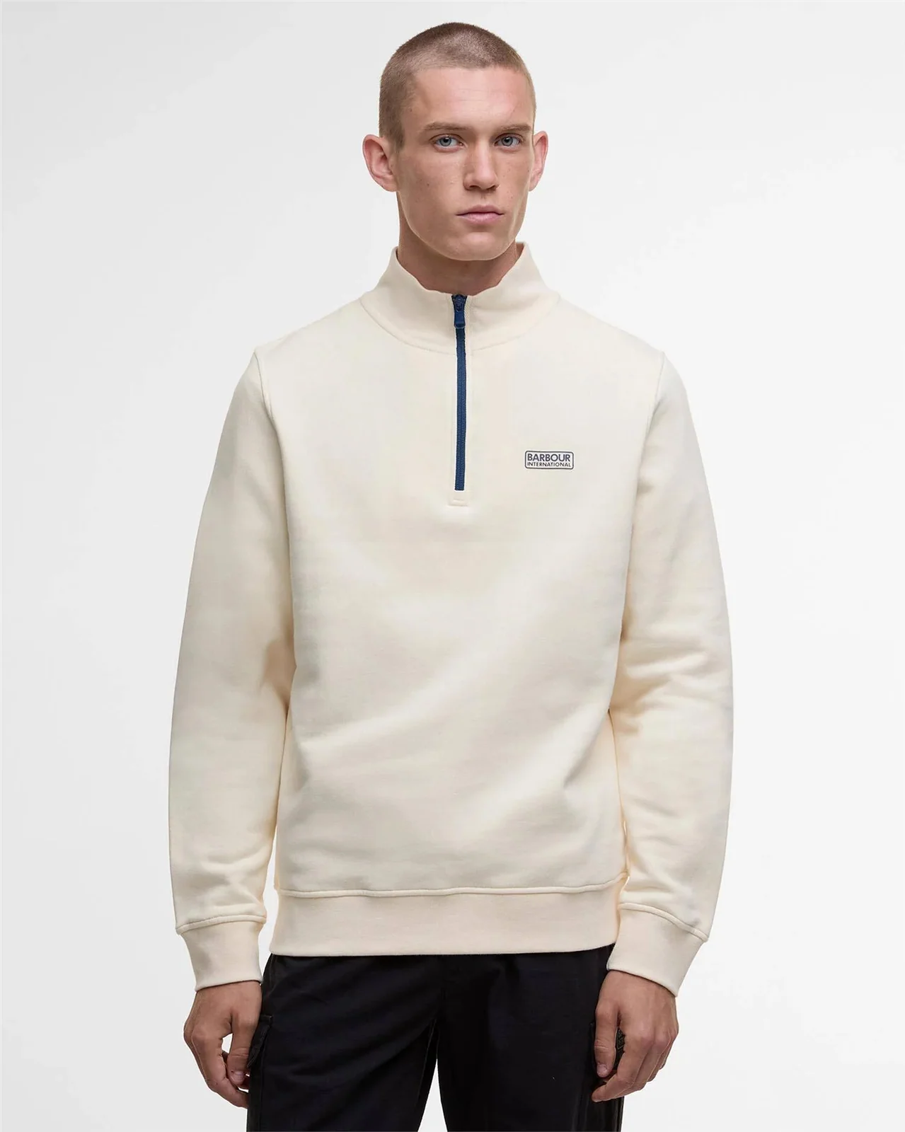 Barbour International Clipper Funnel Neck Sweatshirt - White - XL